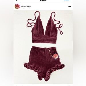 Woven Sun Velvet Two Piece Set